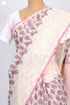 Kota Doria Saree In Block Print with Chikankari Embroidery